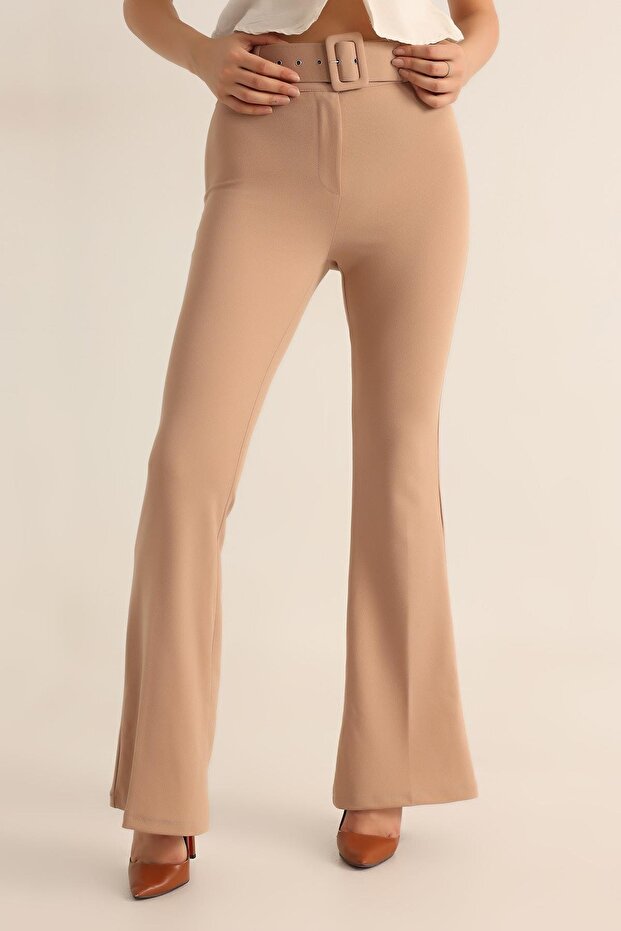 Women's Belted High-Waist Pants