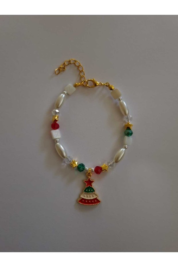 Christmas New Year New Year Themed Charm Bracelet Y2K Style (Mother of Pearl Stone Energy Manifest)