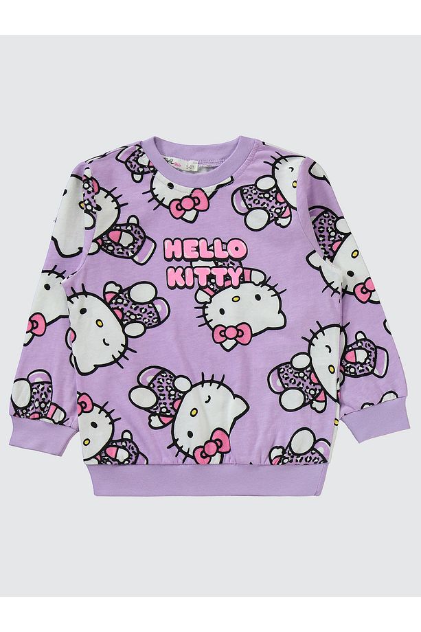 Kız Çocuk Pijama Takımı 10-13 Yaş Dijital Lavanta - 3