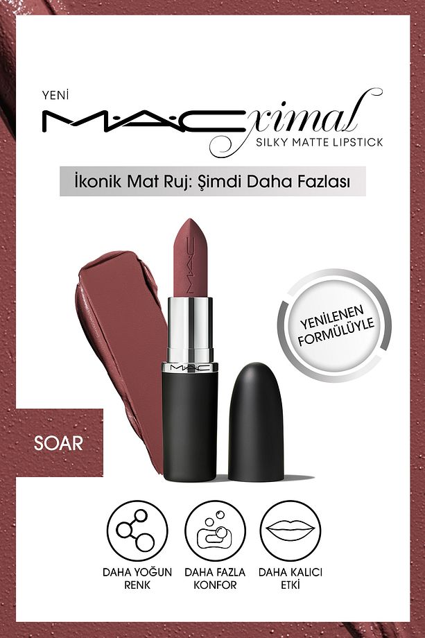 M·a·cxımal Silky Matte Lipstick Nemlendirme Etkili Yoğun Renk Sağlayan Ruj - Soar - 1