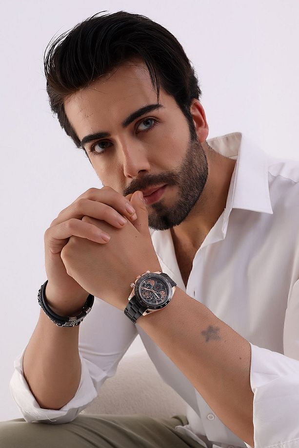 Dignity Premium Rose&siyah Ipc Kaplama Erkek Kol Saati - 6