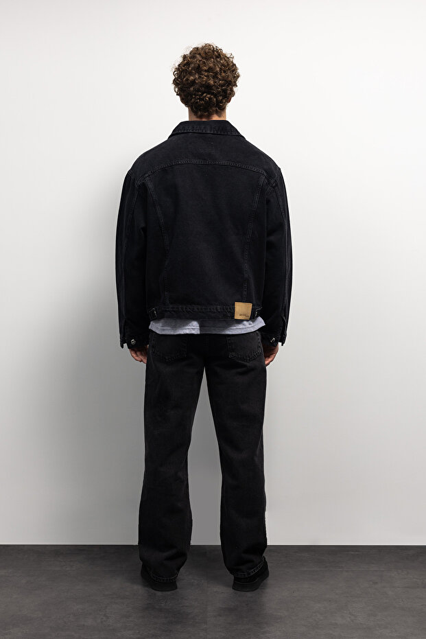 سترة الدنيم السوداء - 5