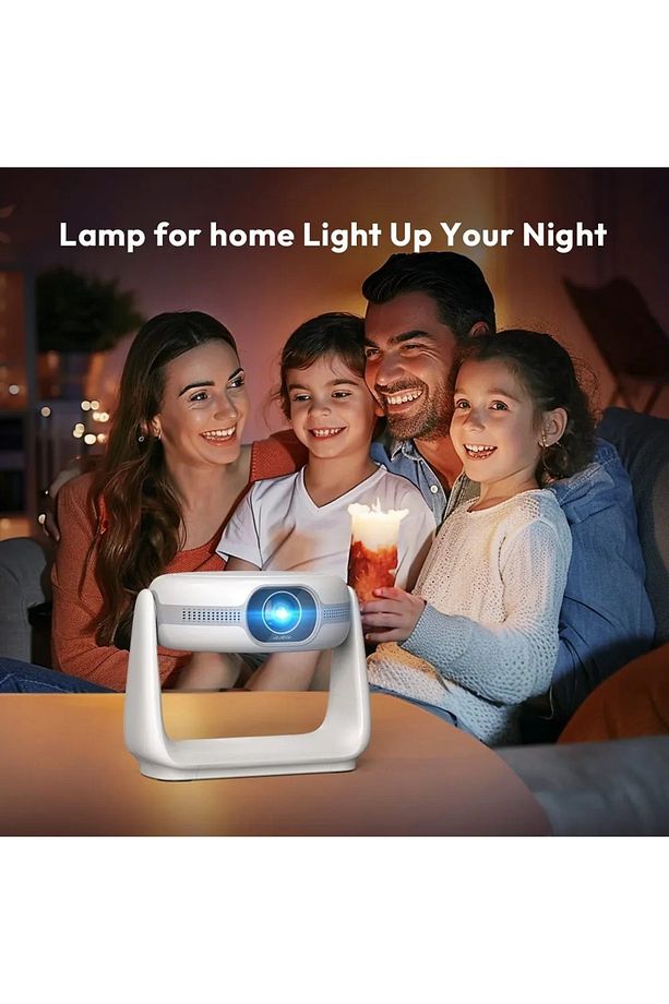 A10 akilli Android 11.0 1080P projektör ile 5G WiFi lamba tasinabilir projektörler 4K destek HD Vido - 2