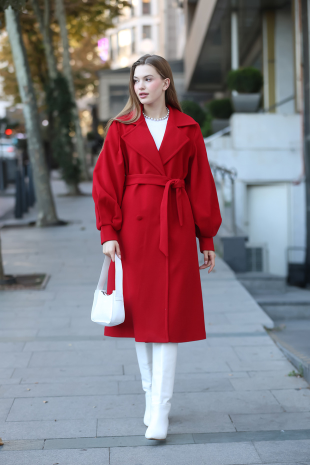 معطف ختم مبطن بأكمام بالونية - 6