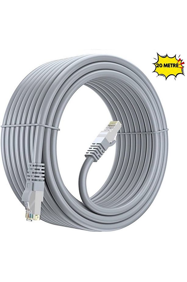 Cat5e 8p8c Rj45 Network Internet Ethernet Bilgisayar Kablosu Modem Lan Rj45 Patch Kablo ( 20 Metre ) - 1