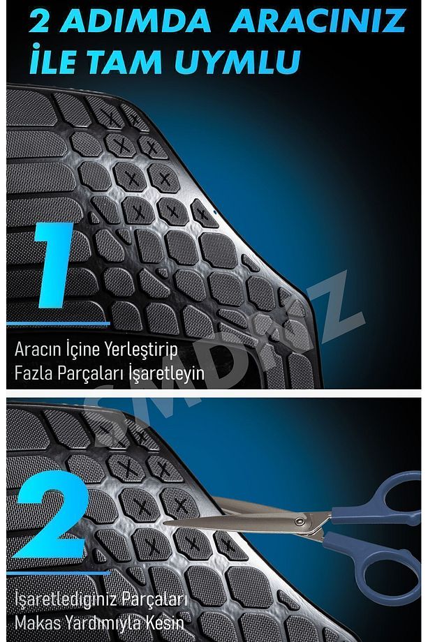 Renault Clio 2022 Model 3d Havuzlu Paspas Siyah Siyah Set - 3