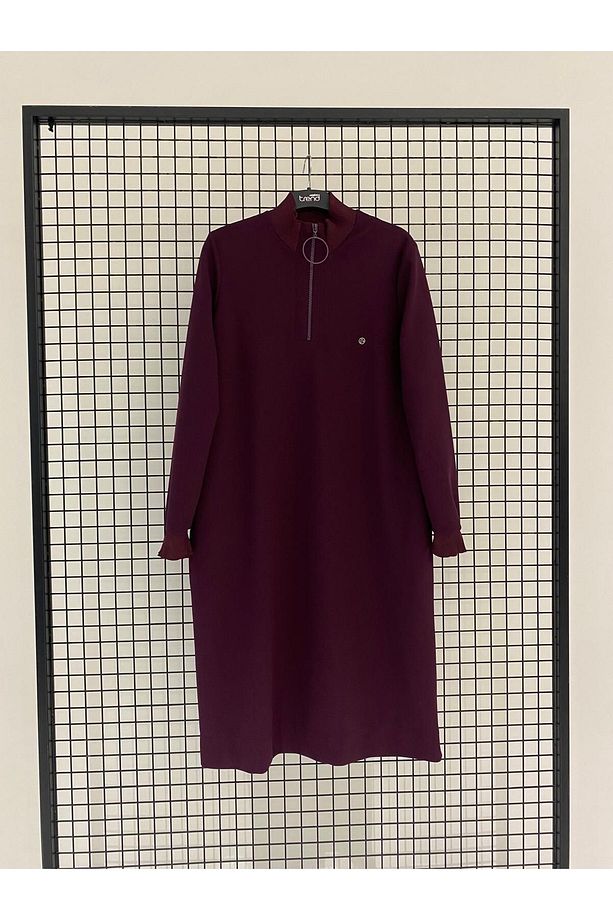 Fermuar ve Yüksek Yaka Tunik - 1