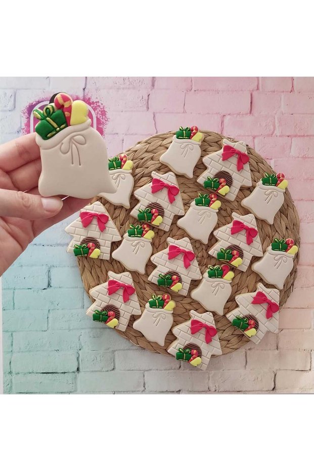 New Year's Special New Year's House and Boutique Cookies with Gift Sack - 20 Pieces