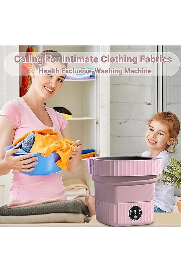 Taşınabilir Çamaşır Makinesi, Sıkma Kurutmalı Katlanabilir Mini Çamaşır Makinesi - 5