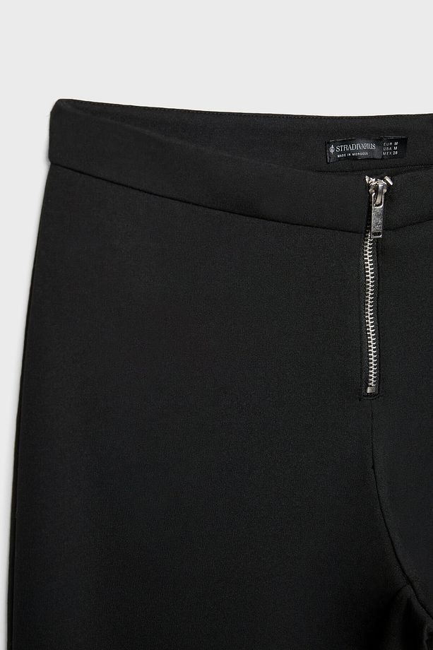Fermuarlı İspanyol paça pantolon - 7