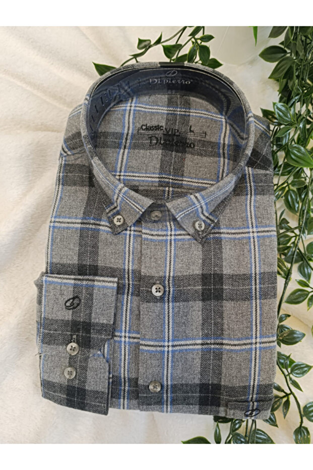 Men's Dad Single Pocket Classic Cut Thick Lumberjack Winter Shirt