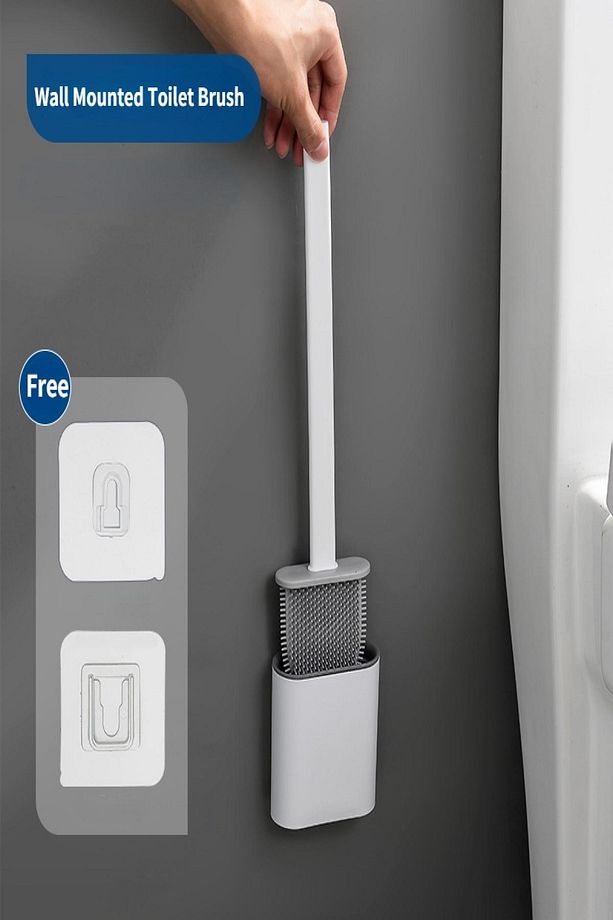 Silikon Tuvalet Fırçası | Bükülebilir Pratik Silikon Wc Klozet Fırçası Banyo Seti - 8