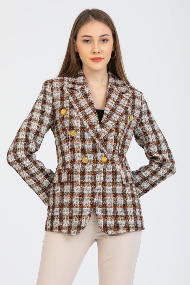 سترة مزدوجة الصدر ذات 6 أزرار - 1