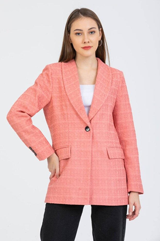 سترة مستقيمة بزر واحد - 1