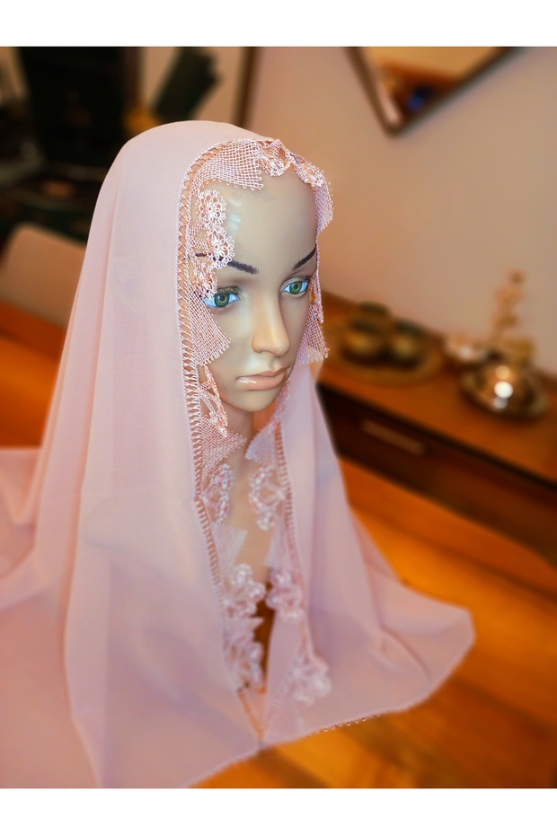 Real Handcrafted Pin Embroidery, Prayer, Mawlid Mevlüt Cover, Powder Color, Handmade
