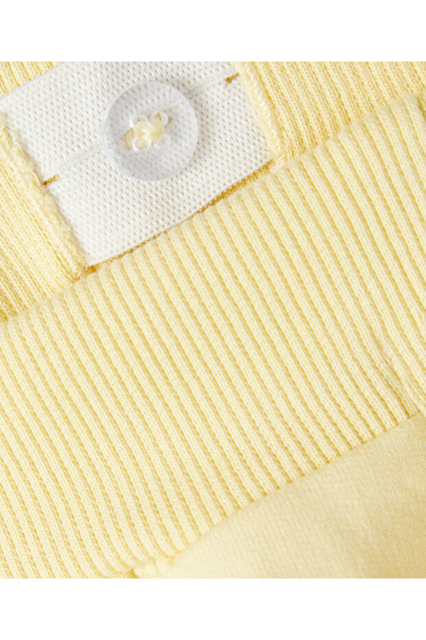 Drawstring Closure Sweat Pants - Light Yellow - 3