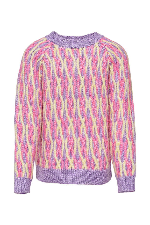 Pattern Knitted Sweatshirt - Dewberry