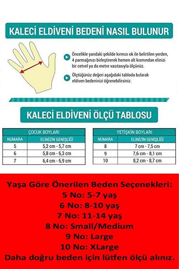 Reflex Çocuk Kaleci Eldiveni Bilek Bandajlı 5-6-7 Numara - 3