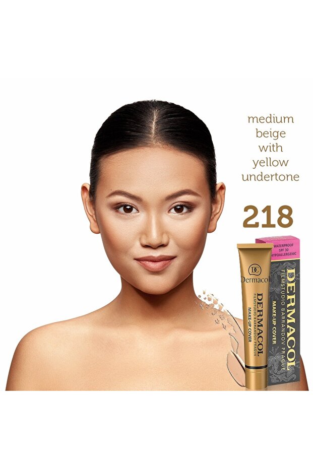 - كريم أساس سائل طويل الأمد، مقاوم للماء، تغطية كاملة للبشرة الدهنية، 218 Spf30