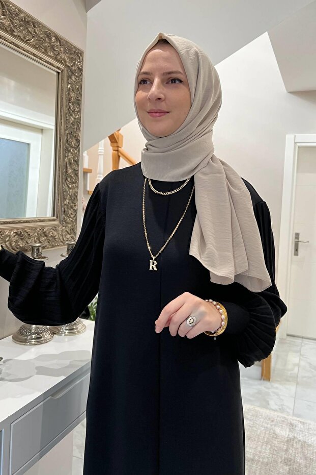 Ecem Siyah Triko Elbise - 6