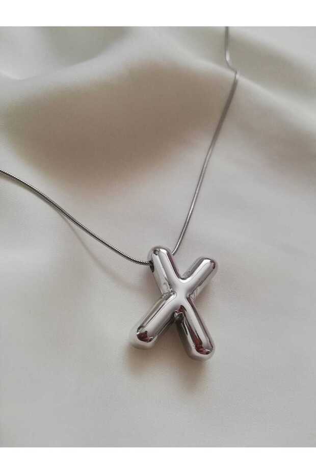 New Balloon Letter Necklace with Silver Steel Chain