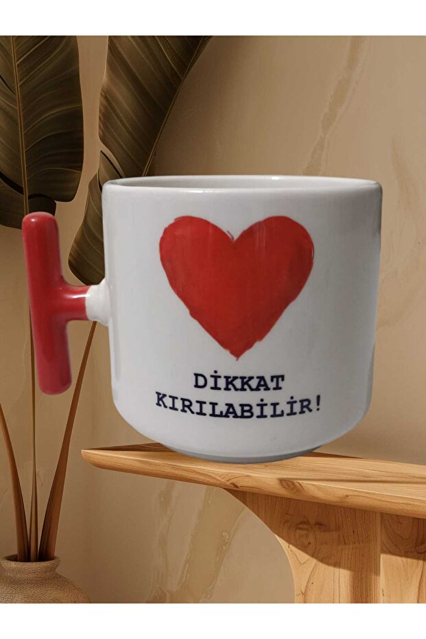 Caution Breakable Double-Sided Writing Mug (Red t) - 1