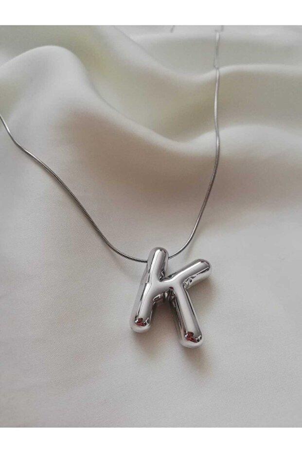 New Balloon Letter Necklace with Silver Steel Chain