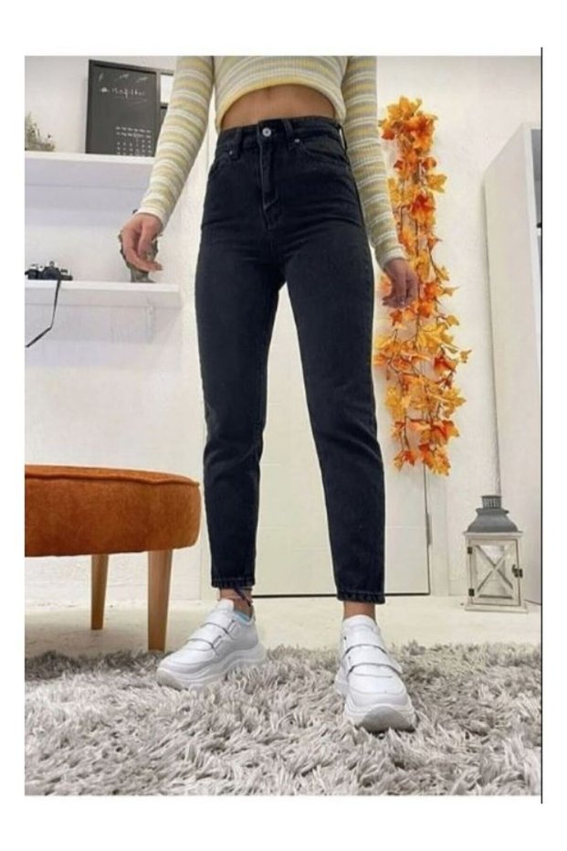Bt12482545 Women's Mom Jean High Waist Stretch Fabric Denim Pants