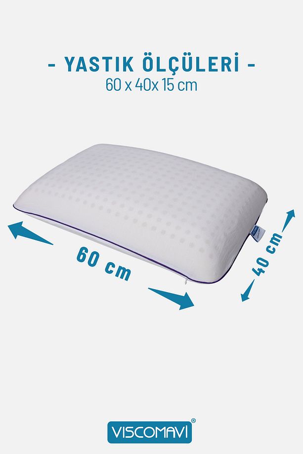 CUNDA İKİ YÜZEYİ FARKLI SERTLİKTE ORTOPEDİK VISCO YASTIK 60X40X15 CM - 4