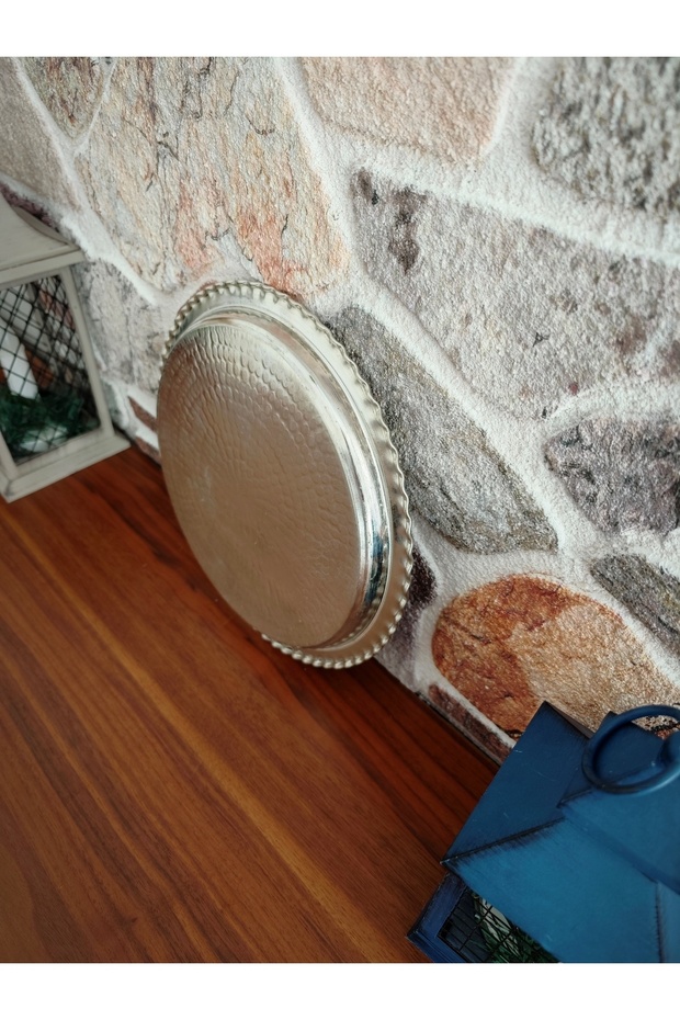 Bakır Künefe Tepsi, Bakır Sunum Servis Tepsisi 30 cm - 6