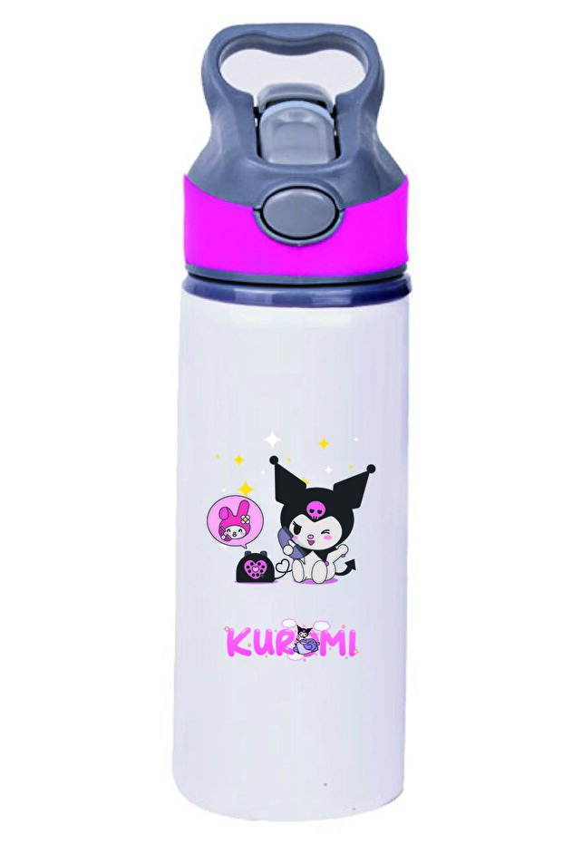 Kuromi Printed Metal Drinker with Straw - 011