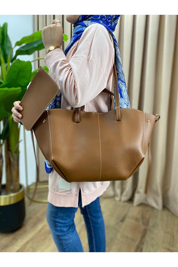 Large Size Hand and Shoulder Bag with Wallet Gift