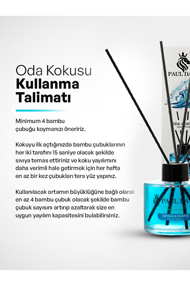 Okyanus Esintisi Yüksek Koku Yayılımlı Dekoratif Bambu Çubuklu Oda Kokusu 145 ml - 7