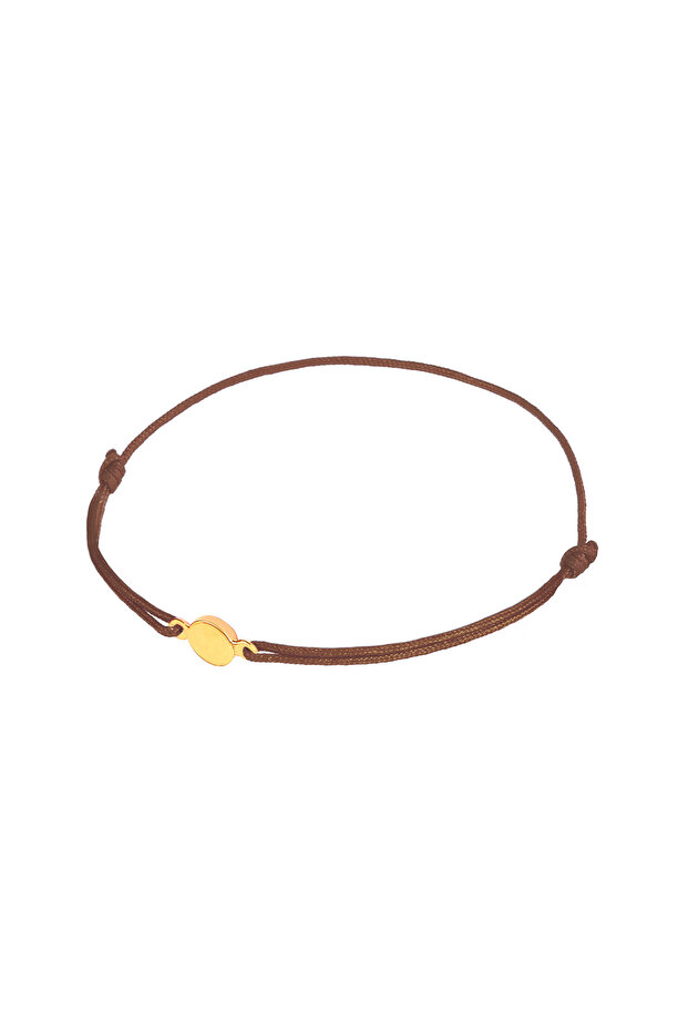 Náramek bez kamene Dámský nylonový náramek s destičkami, růžový, stříbro 925, pozlacený, letní - 2