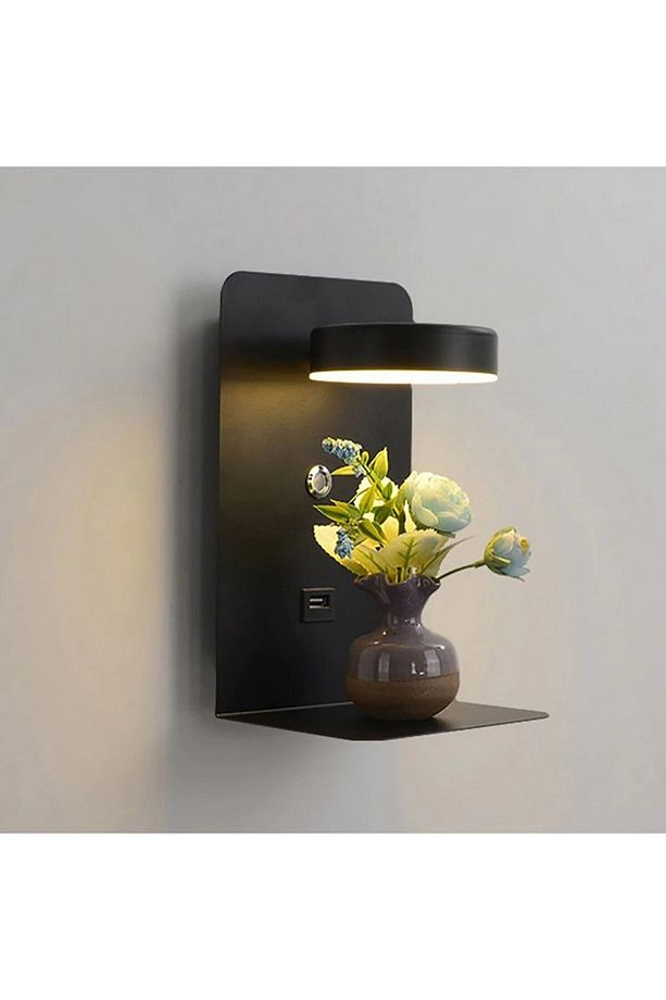 Reading Ledli Usb-type C Telefon Şarj Üniteli Yatak Başı Led Aplik 24x14 Cm - 1