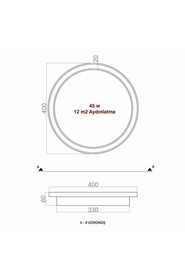 Plafonia Samsung Ledli Iç Dış Yüksek Işıklı Tavan Tipi Led Avize Çap 40cm - 6