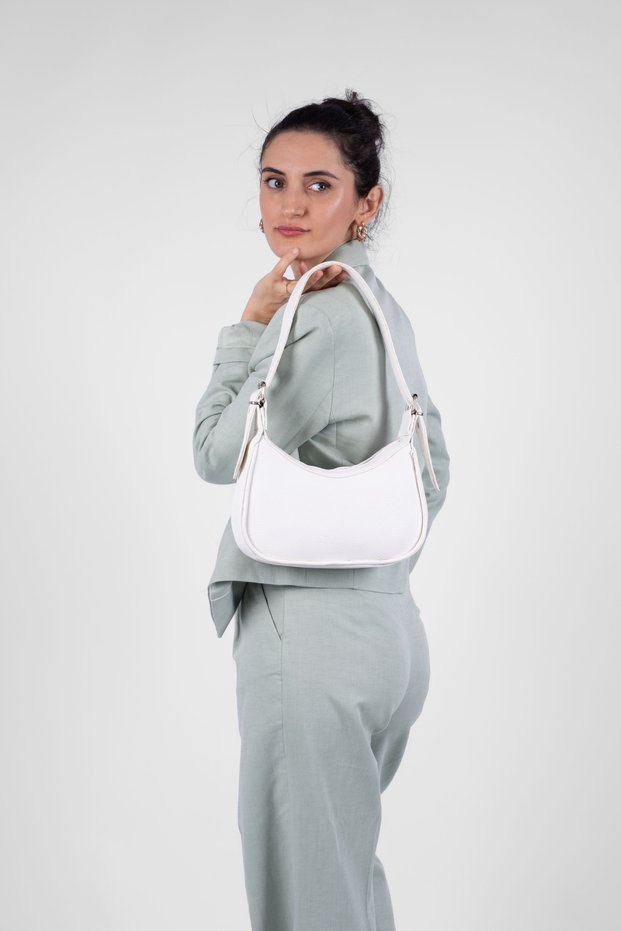 Vegan Leather Shoulder Bag with Adjustable Strap Soft Texture