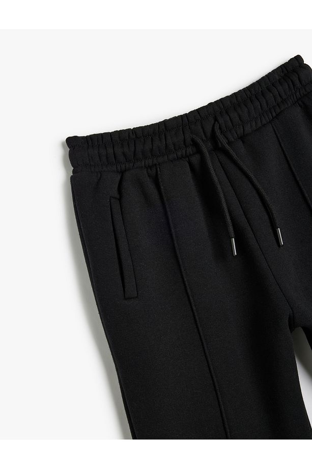 Şardonlu Beli Bağcıklı Cep Detaylı Basic Jogger Eşofman Altı - 3