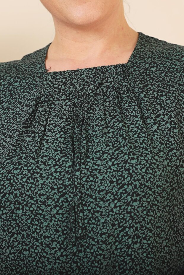 Rochie lungă de damă, cu model crocant, mărime mare - 3