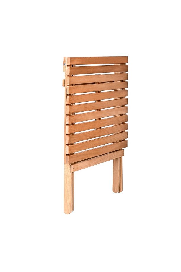 AHŞAP KATLANIR PUF MİNDERLİ 3 lü BİSTRO SET BAHÇE TAKIMI (NATUREL-YEŞİL) - 4