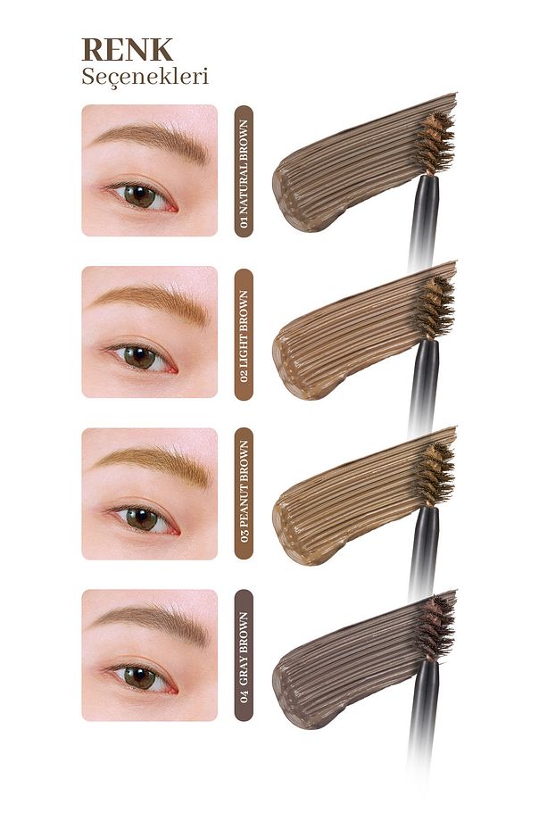 Yoğun Pigmentli, Üçgen Fırça Uçlu Kaş Maskarası CLIO Kill Brow Color Brow Lacquer (01 Natural Brown) - 6
