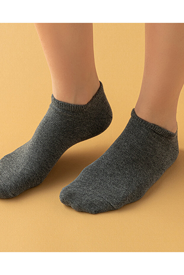 Juse Cotton Women's 3-Pack Ankle Socks Grey-White-Anthracite