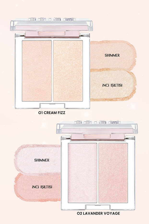 CLIO Prism Highlighter Duo #01 Cream Fizz 5.6 g - warm highlighter duo - 4