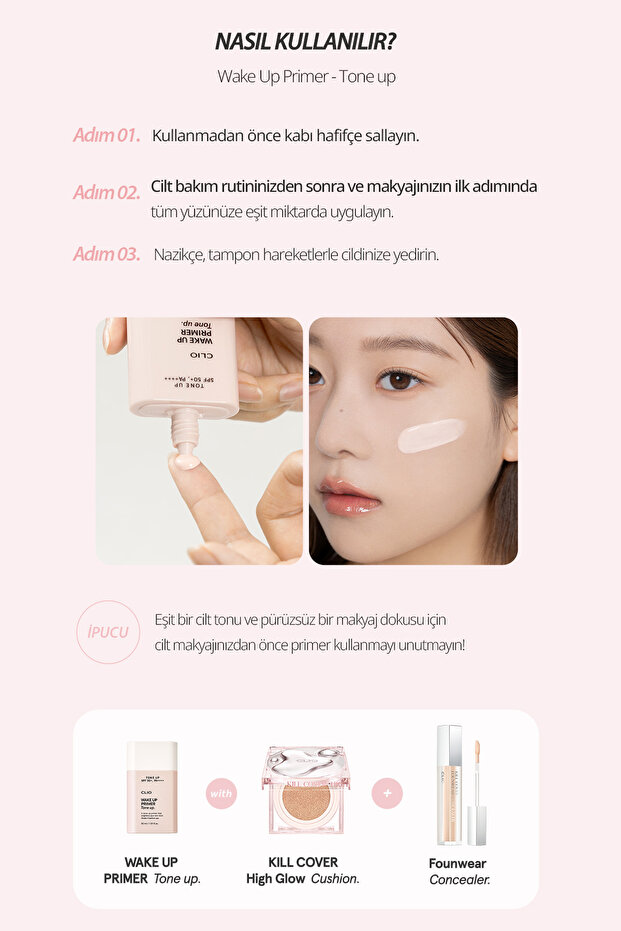 Long-Lasting Tone Equalizing Appearance Offering Makeup Base Wake up Primer Tone up Spf50 Pa - 4