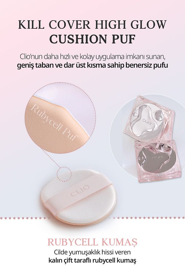 Hassas Uygulama Sağlayan Makyaj Pufu CLIO Kill Cover High-Glow Cushion Puff - 2
