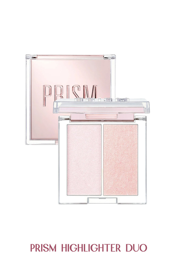 Clio Prism 2-Piece Highlighter Duo - Pearl Grain, Providing Intense Shine (02Lavender Voyage)