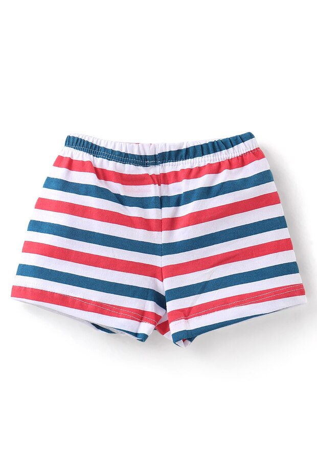 3 Pack Solid, Printed & Striped Cotton Trunks - Multicolor - 3