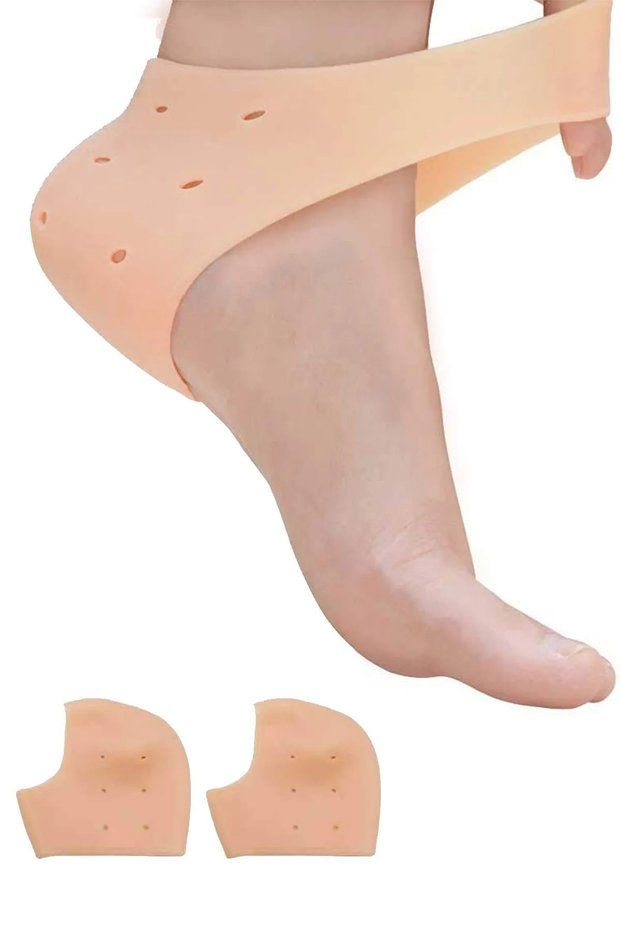 2-Pack Silicone Heel Protector Shirts | Insole Comfort Socks | Soft Flexible Heel Covering