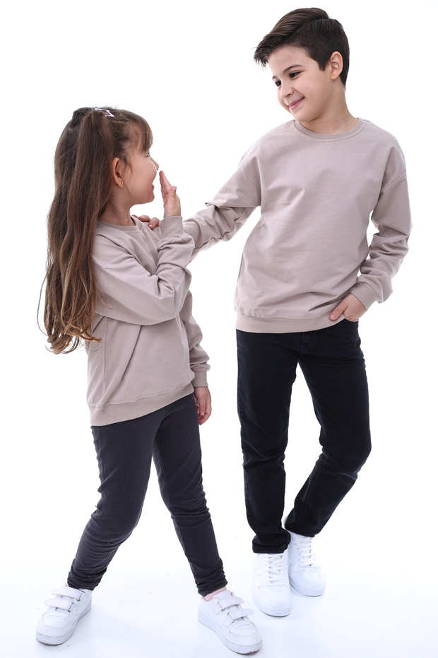 سويت شيرت أساسي من القطن الناعم بلون المنك - 4