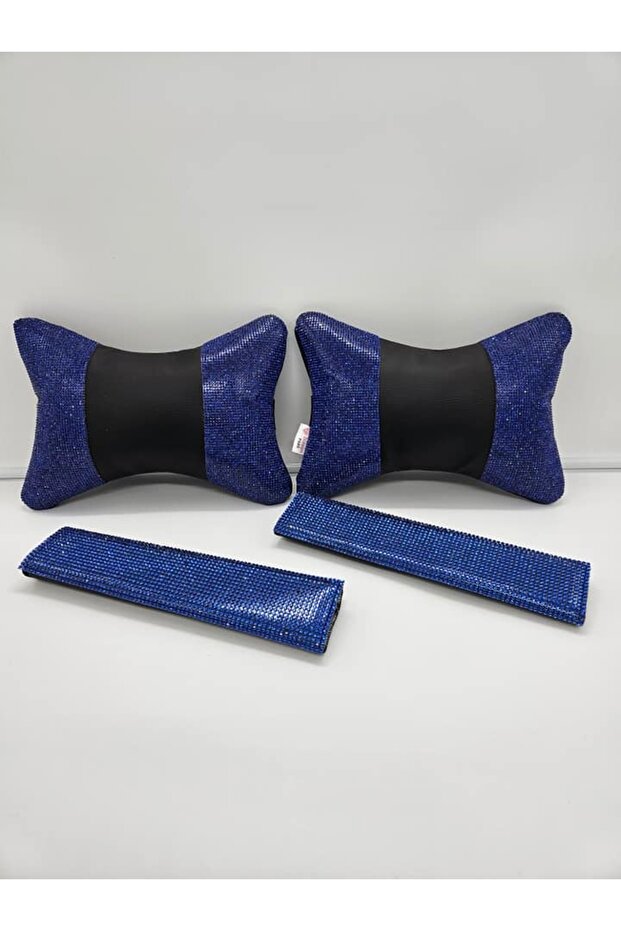 Diamond Cobalt Blue Stone Neck Pillow and Safety Belt Pad